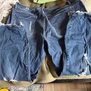 Judy Blue Distressed Blue Denim Jeans